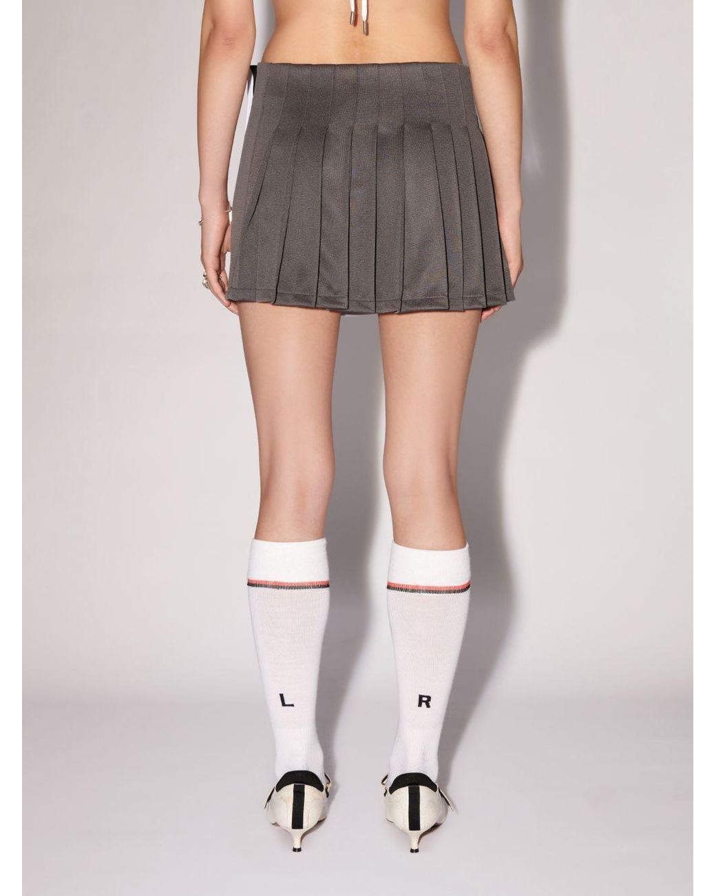Ambush Black Back Pleat Detailed Mini Track Skirt