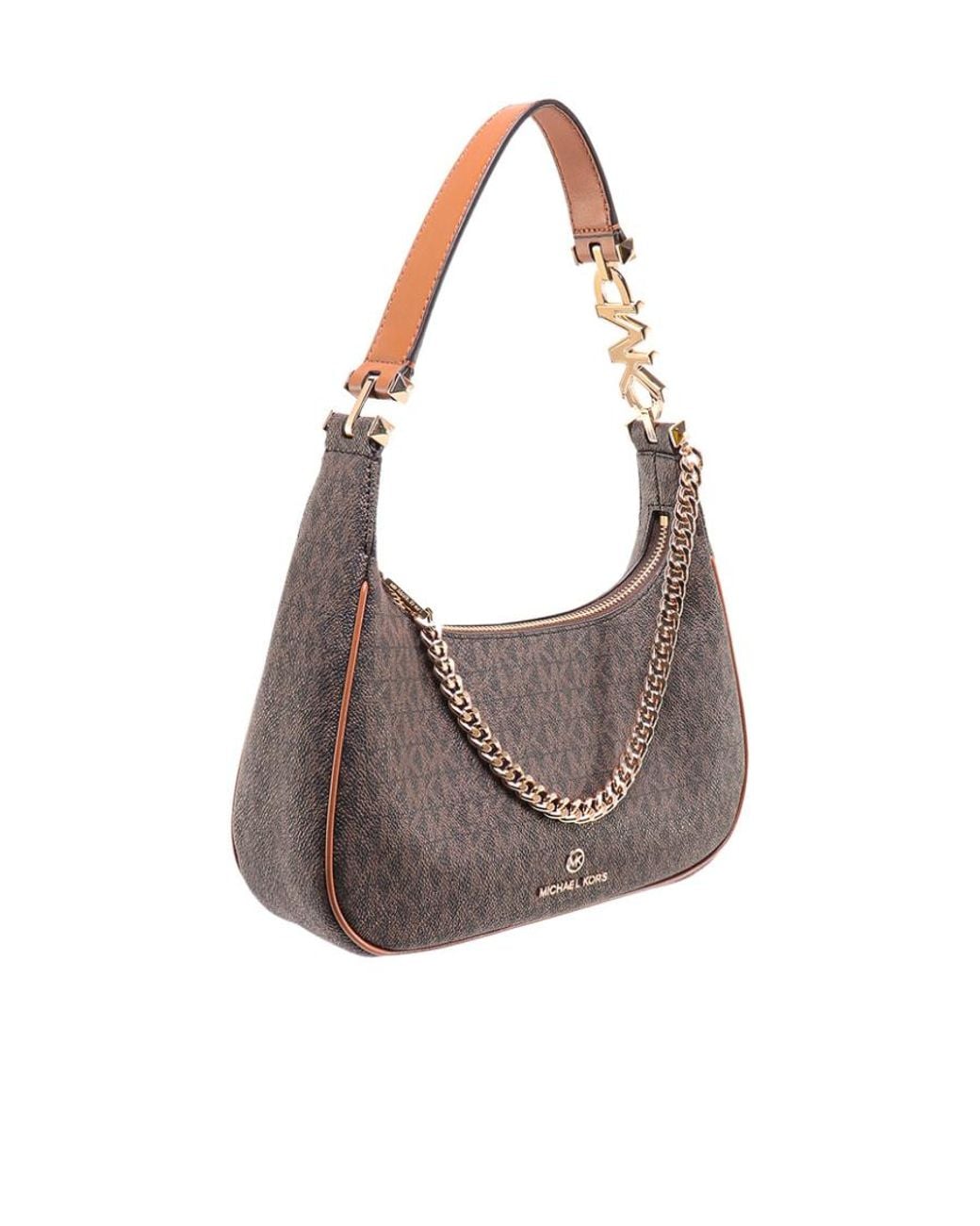 Michael Kors Gray Michael Logo Lettering Monogram Patterned Shoulder Bag