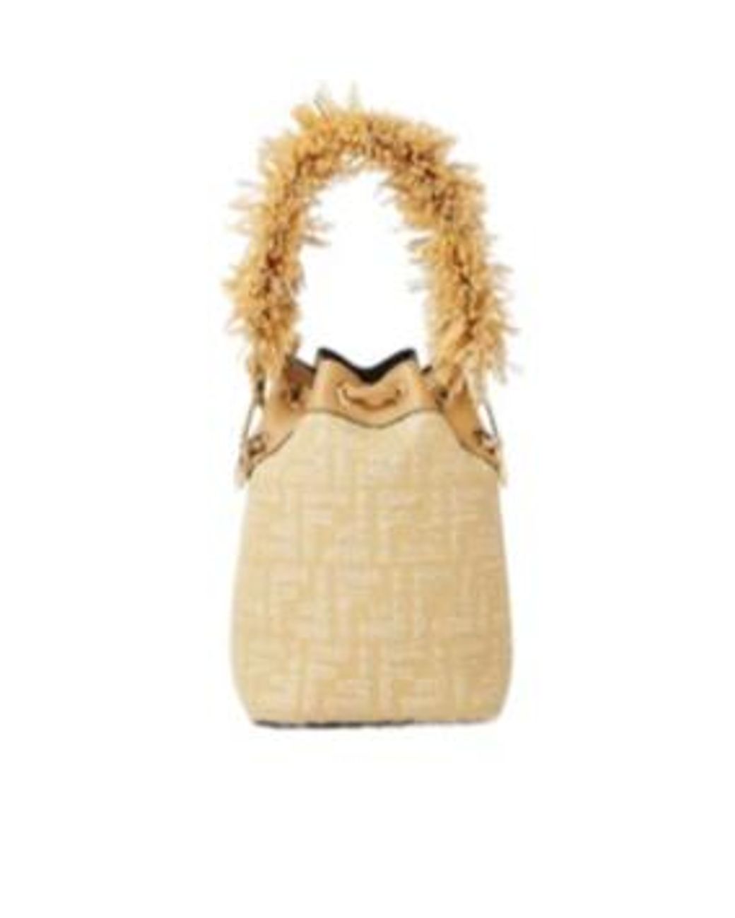 Fendi Metallic Mon Tresor Ff Jacquard Drawstring Bucket Bag