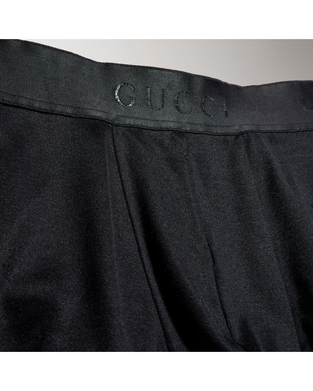 Gucci Black Light Silk-Jersey Printed Trunks for men