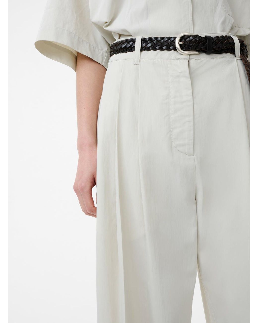 Studio Nicholson White Acuna Pleated Trousers