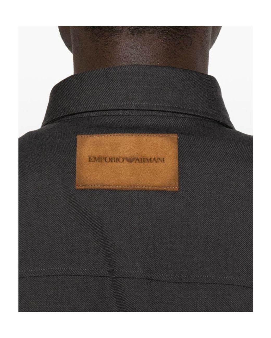 Emporio Armani Black Patch Detail Regular Shirt for men