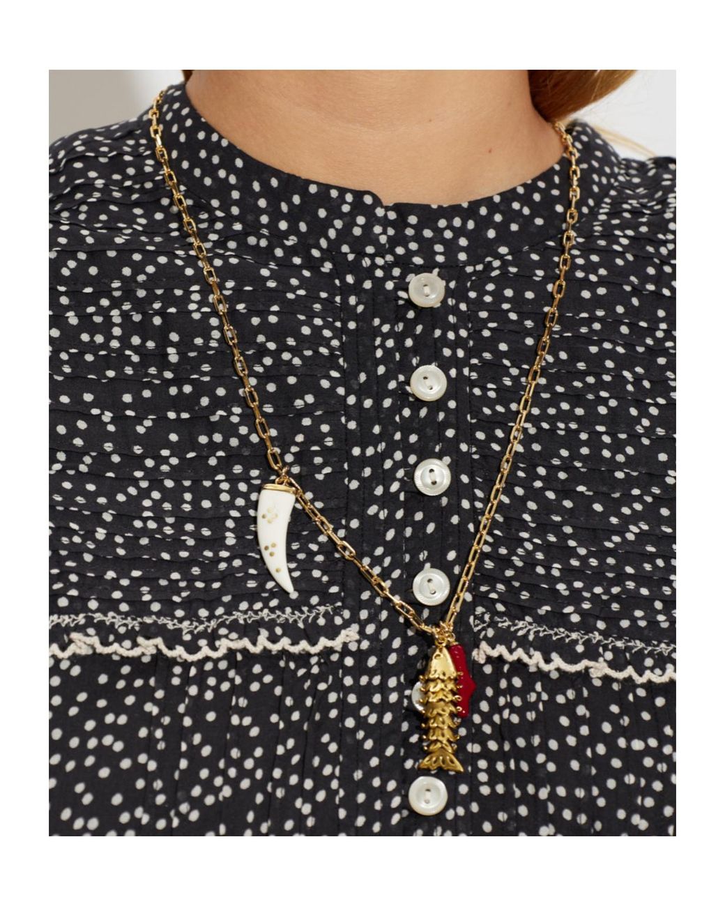 Isabel Marant White Multi-Charm Pendant Necklace