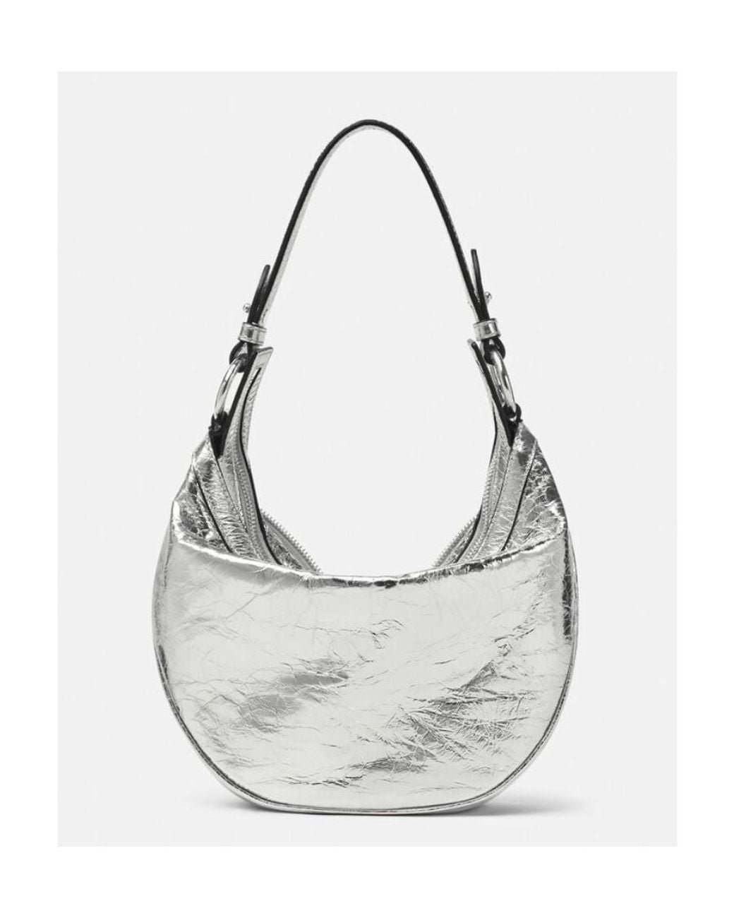 Versace Gray Metallic Effect Mini Shoulder Bag