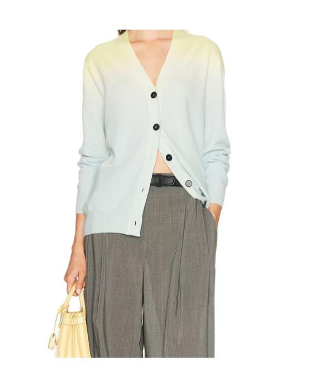 Jil Sander Gray Buttoned Gradient Cardigan