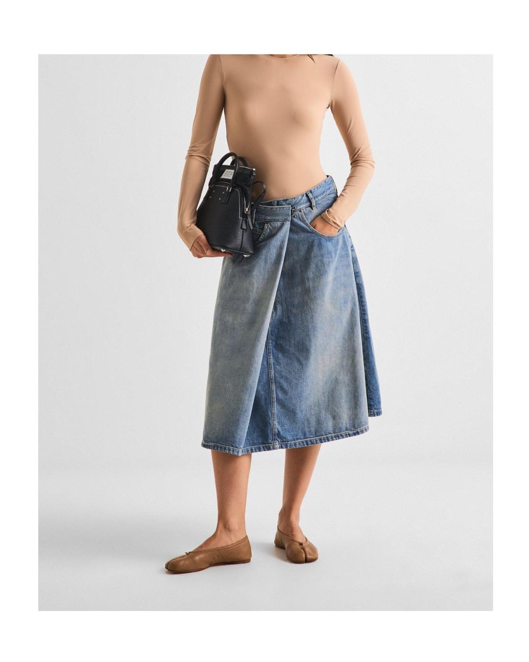 Maison Margiela Blue Denim Midi Skirt