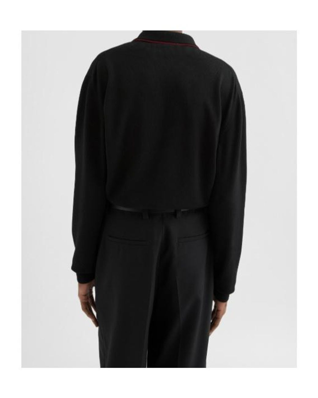 Jil Sander Black Lightweight Polo Jumper for men