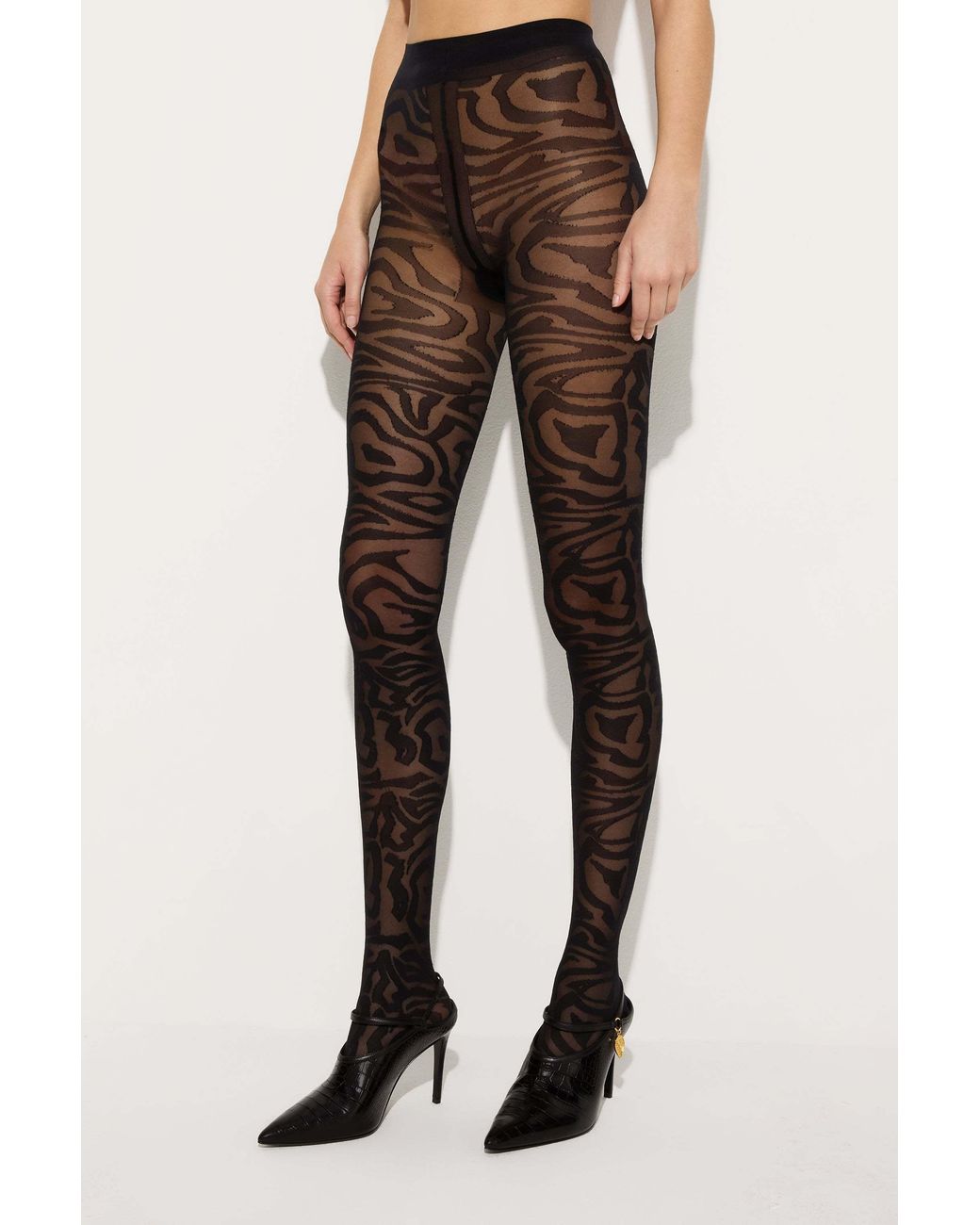Emilio Pucci Black Jacquard Tights