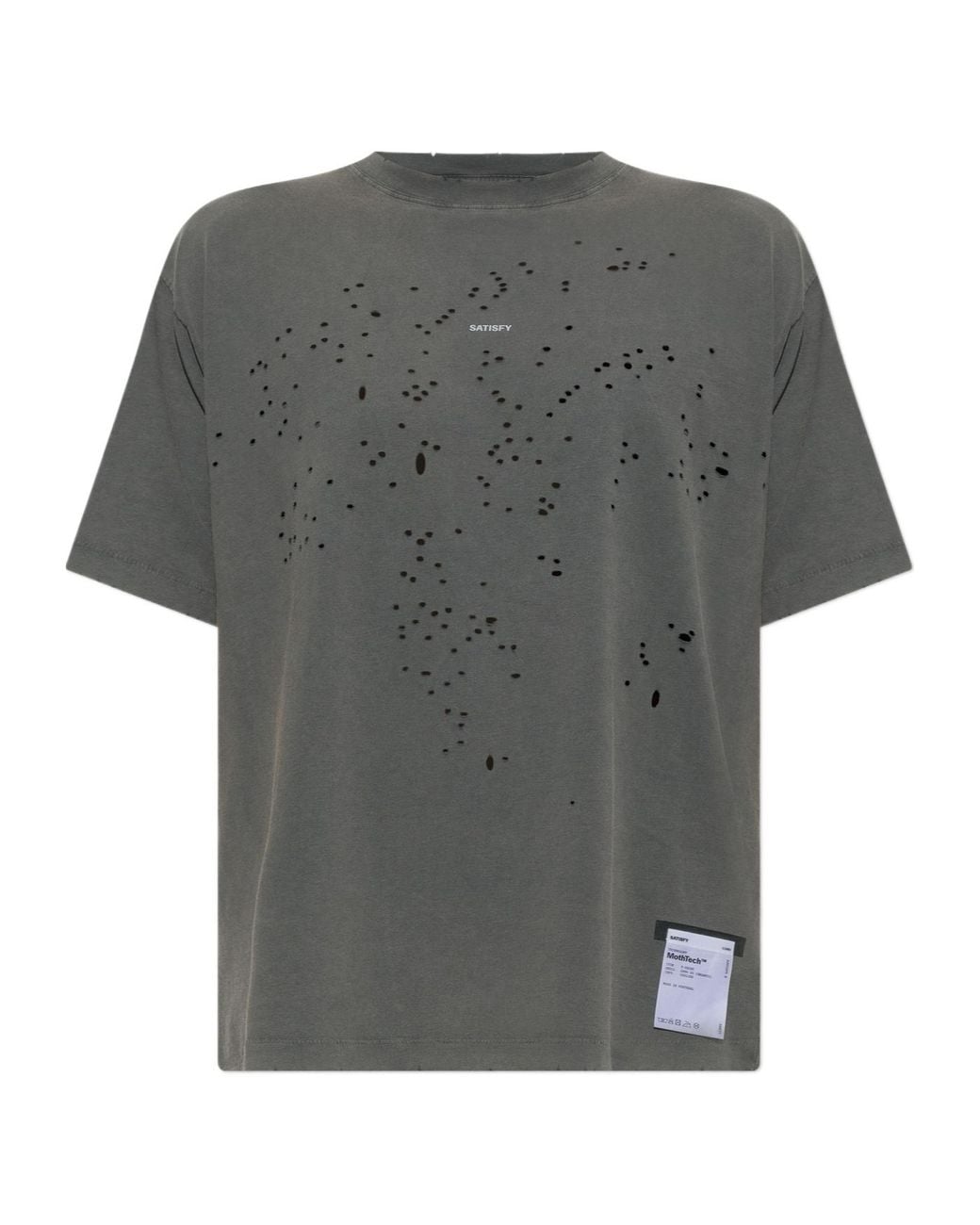 Satisfy Gray Mothtech Distressed T-Shirt for men