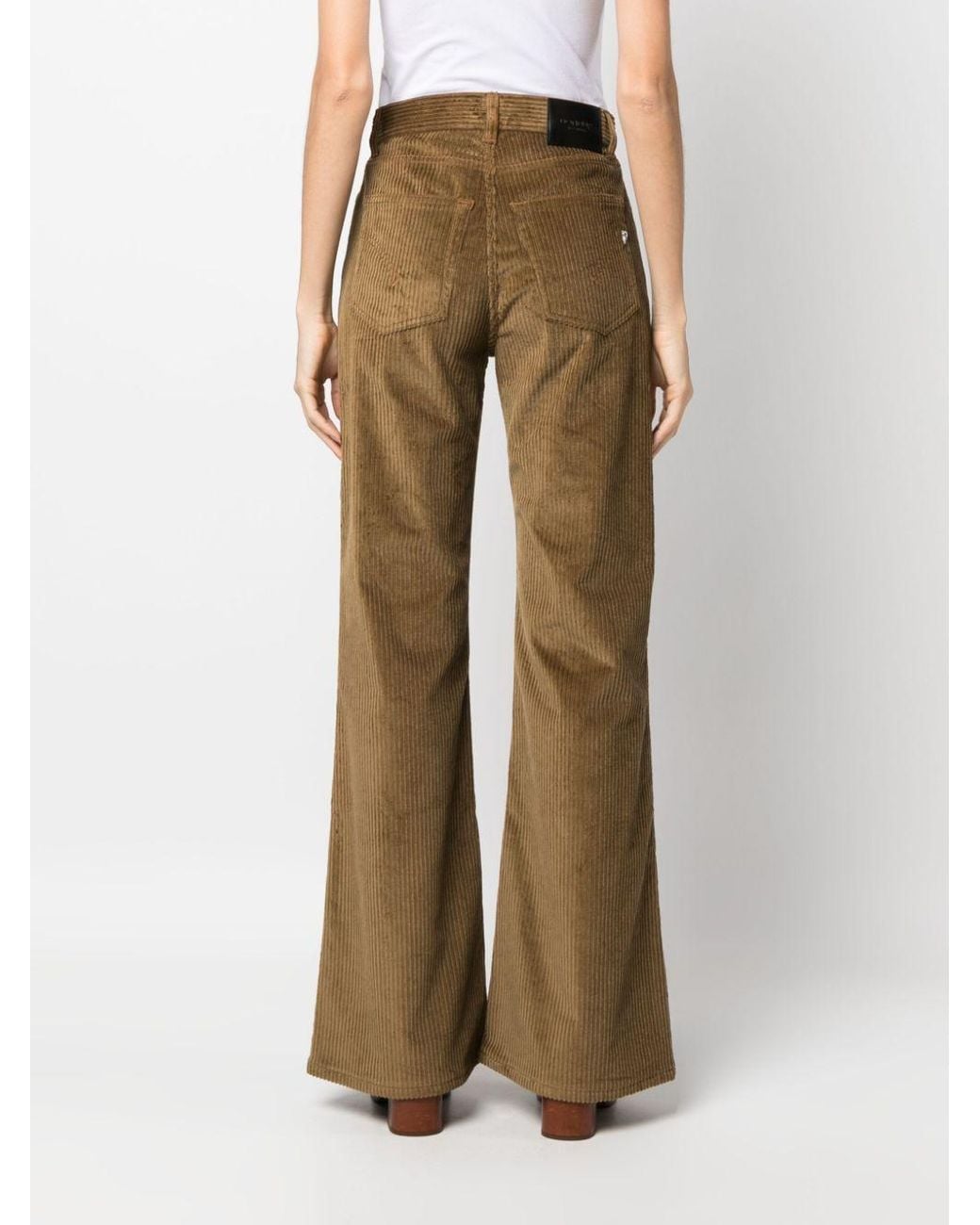 Dondup Natural Logo-Patch Corduroy Flared Trousers