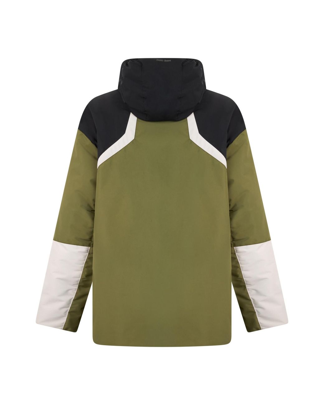 Herno Green Color-Block Hooded Performance Jacket for men