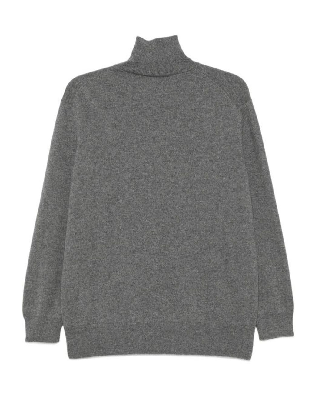 Malo Gray High-Neck Cashmere Sweater