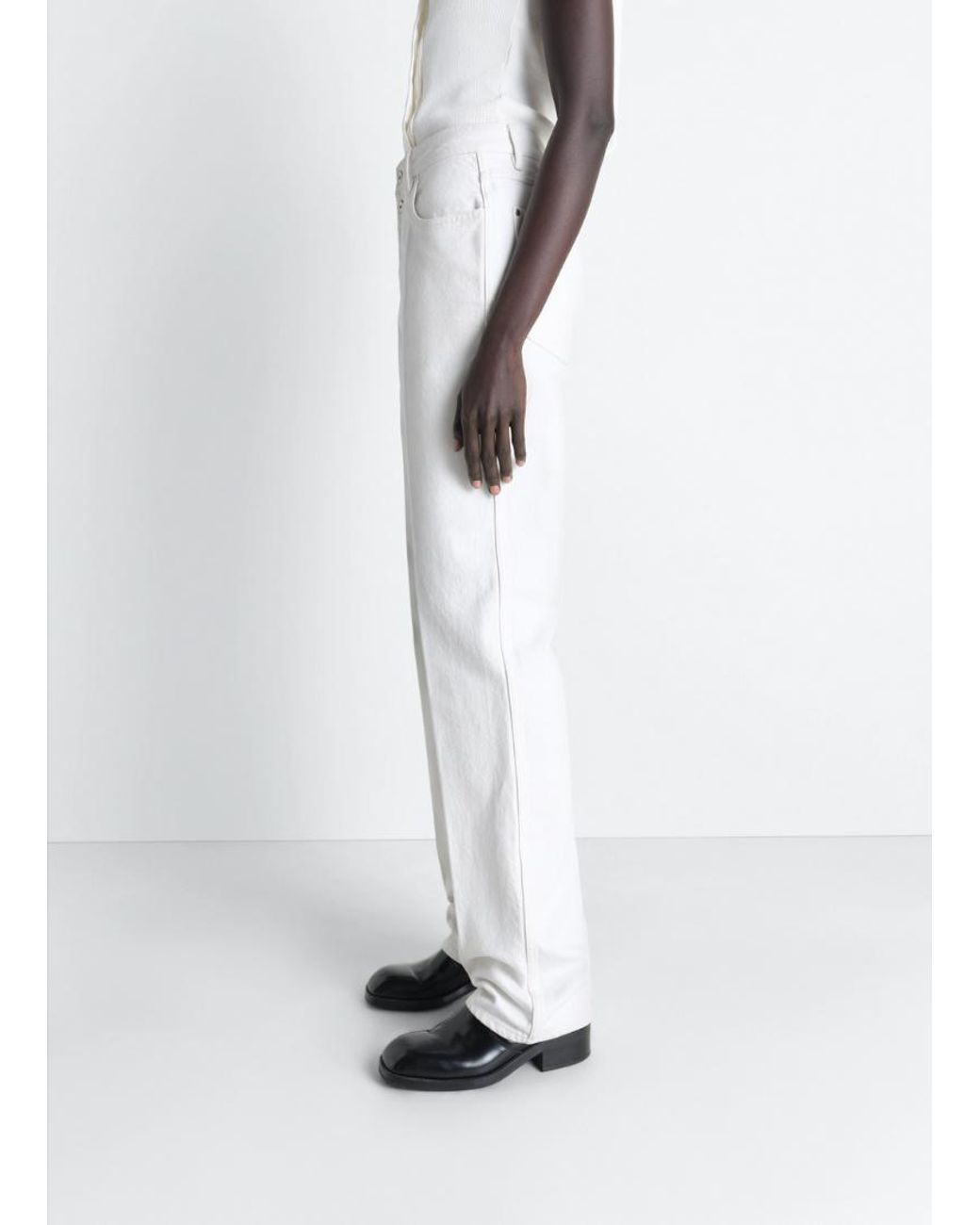 Lemaire White Straight Leg Jeans