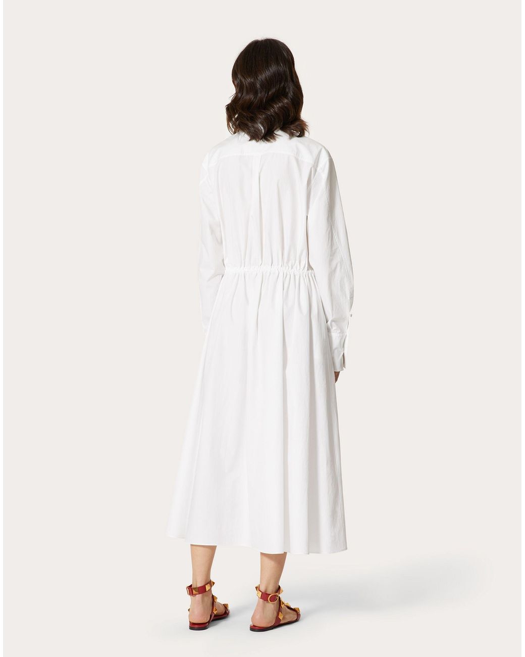 Valentino White Floral Appliqué Shirtdress