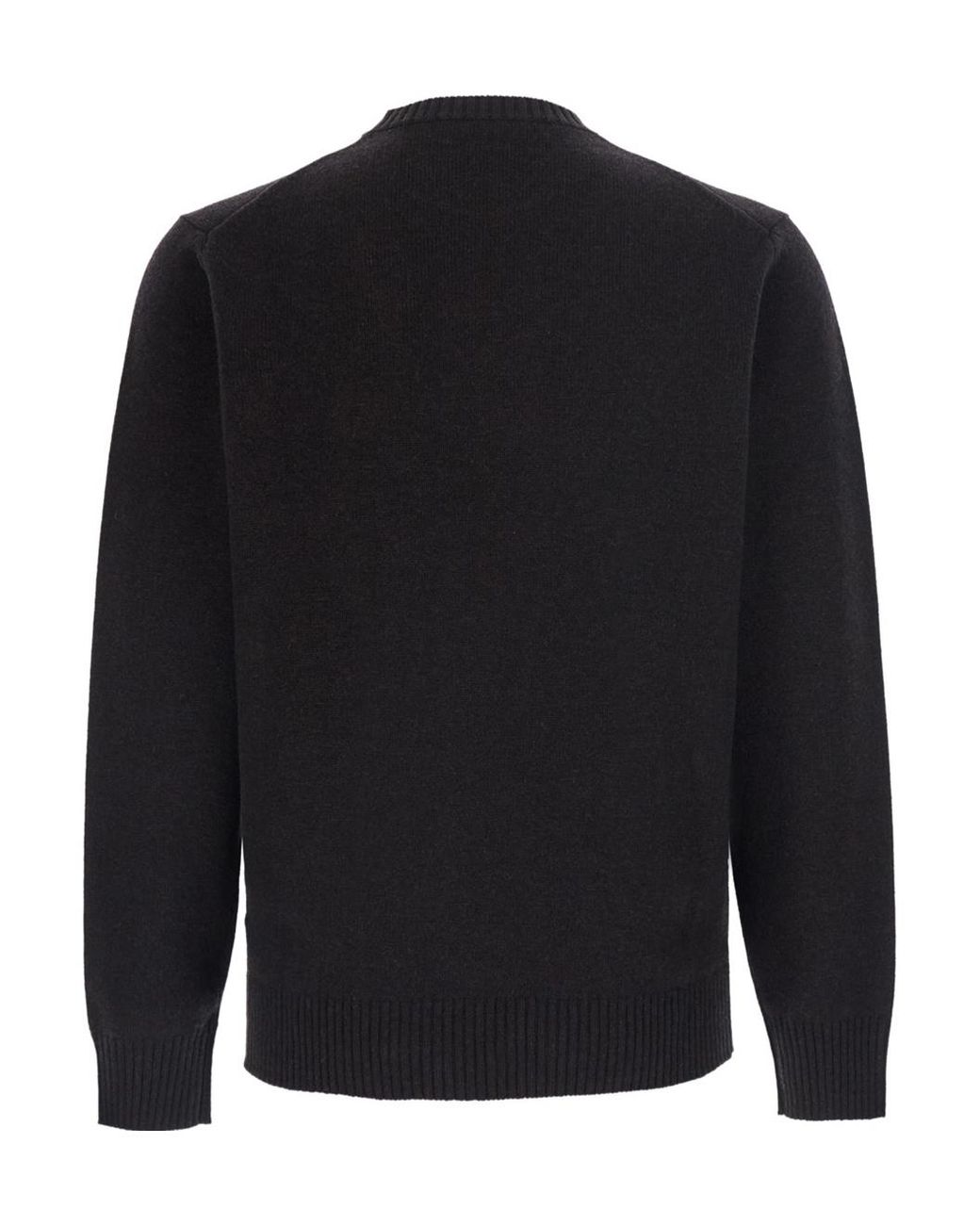 Kangra Cashmere Black Long-Sleeve Crew-Neck Sweater for men