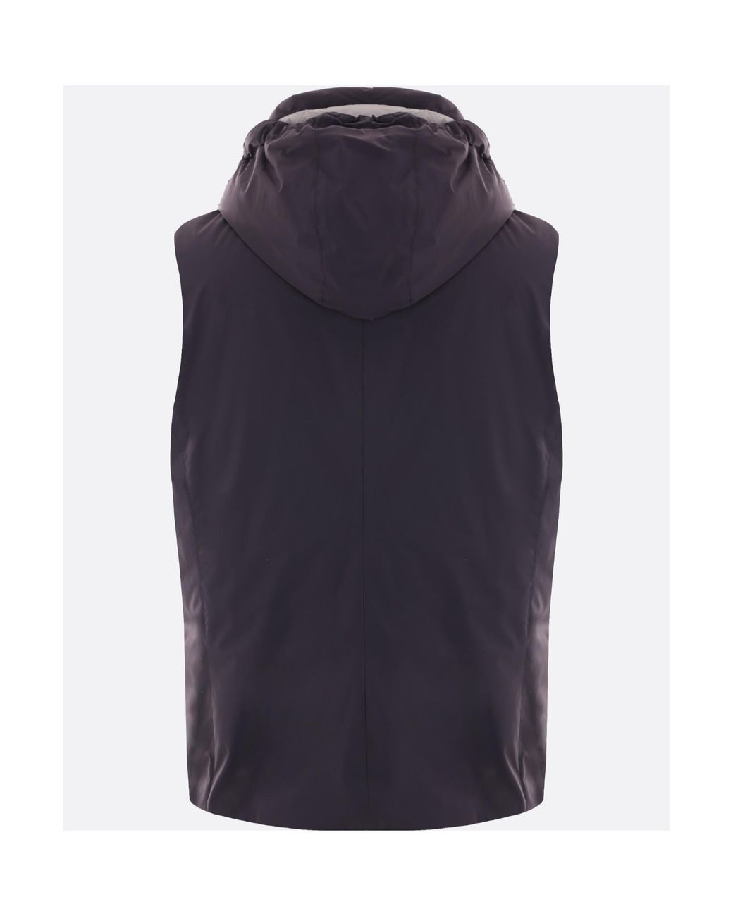 Brunello Cucinelli Blue Hooded Padded Gilet for men