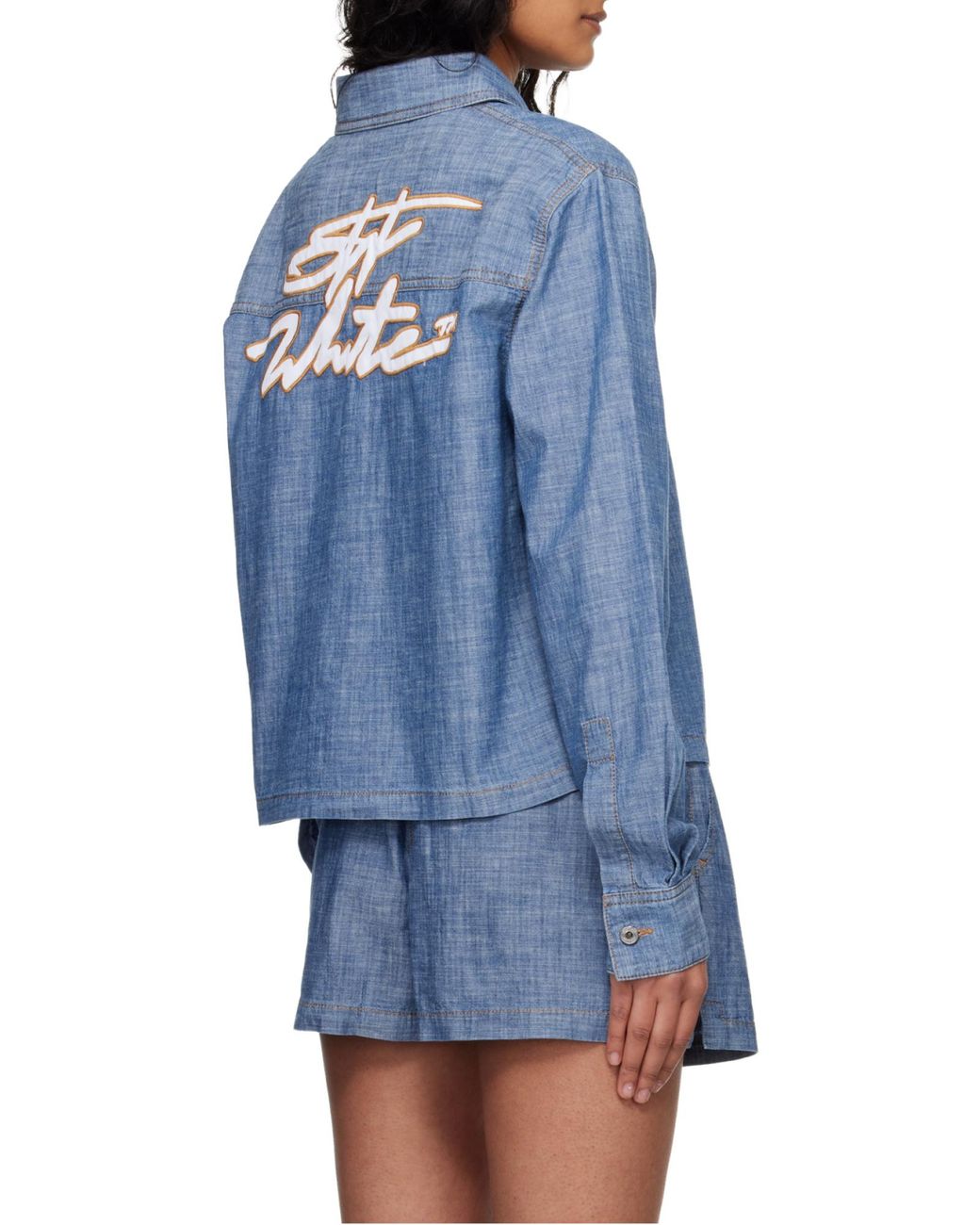 Off-White c/o Virgil Abloh Blue Chambray Denim Pyjama Shirt