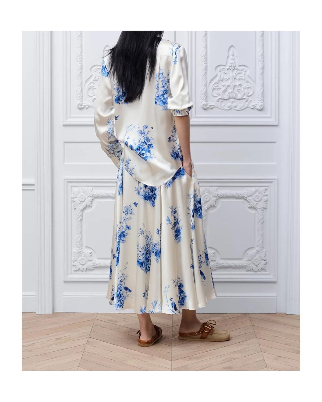 Dior Blue Mid-Length Flared Skirt