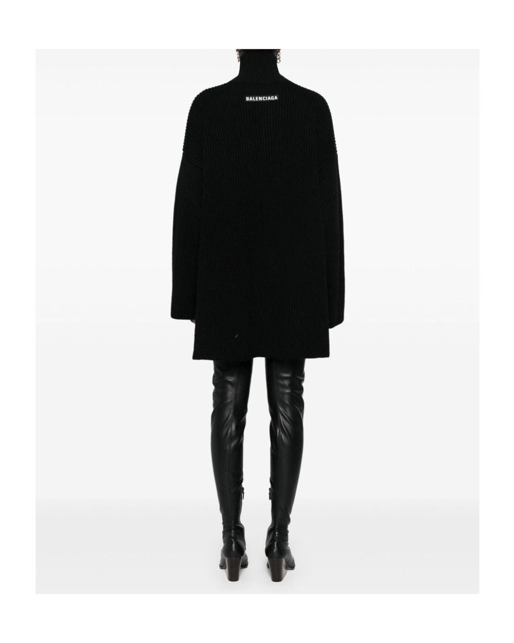 Balenciaga Black Half-Zip High Neck Poncho for men