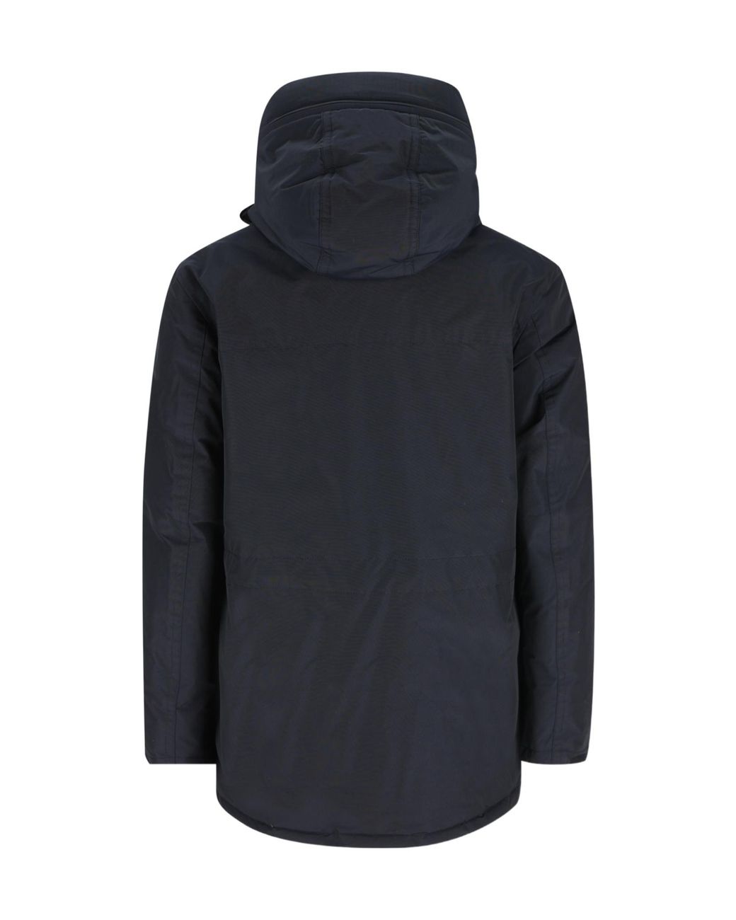Woolrich Blue Logo Patch Hooded Coat for men