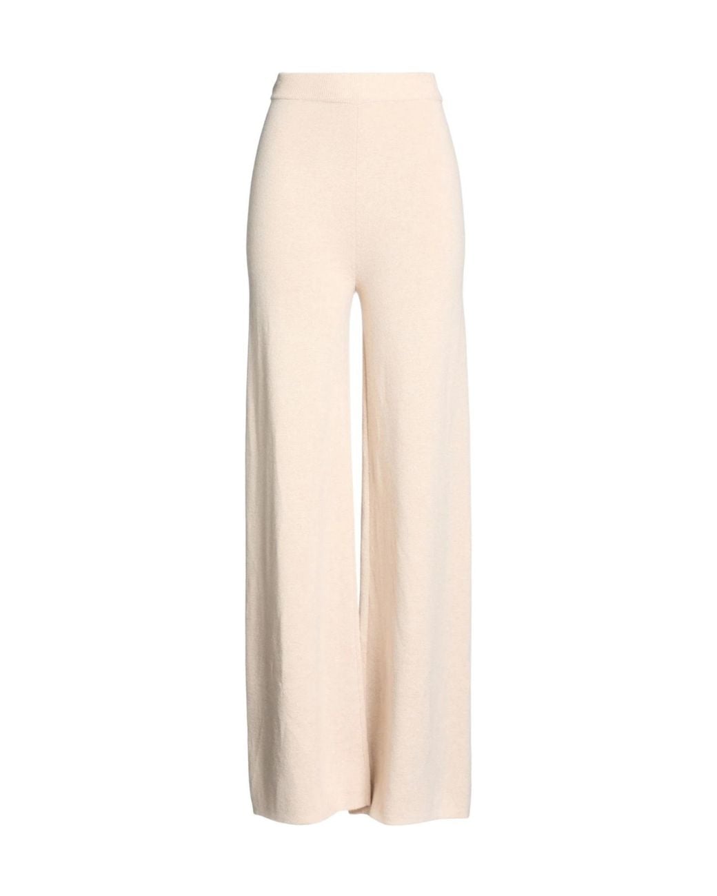 Max Mara Natural Plain Colour Wide-Leg Trousers
