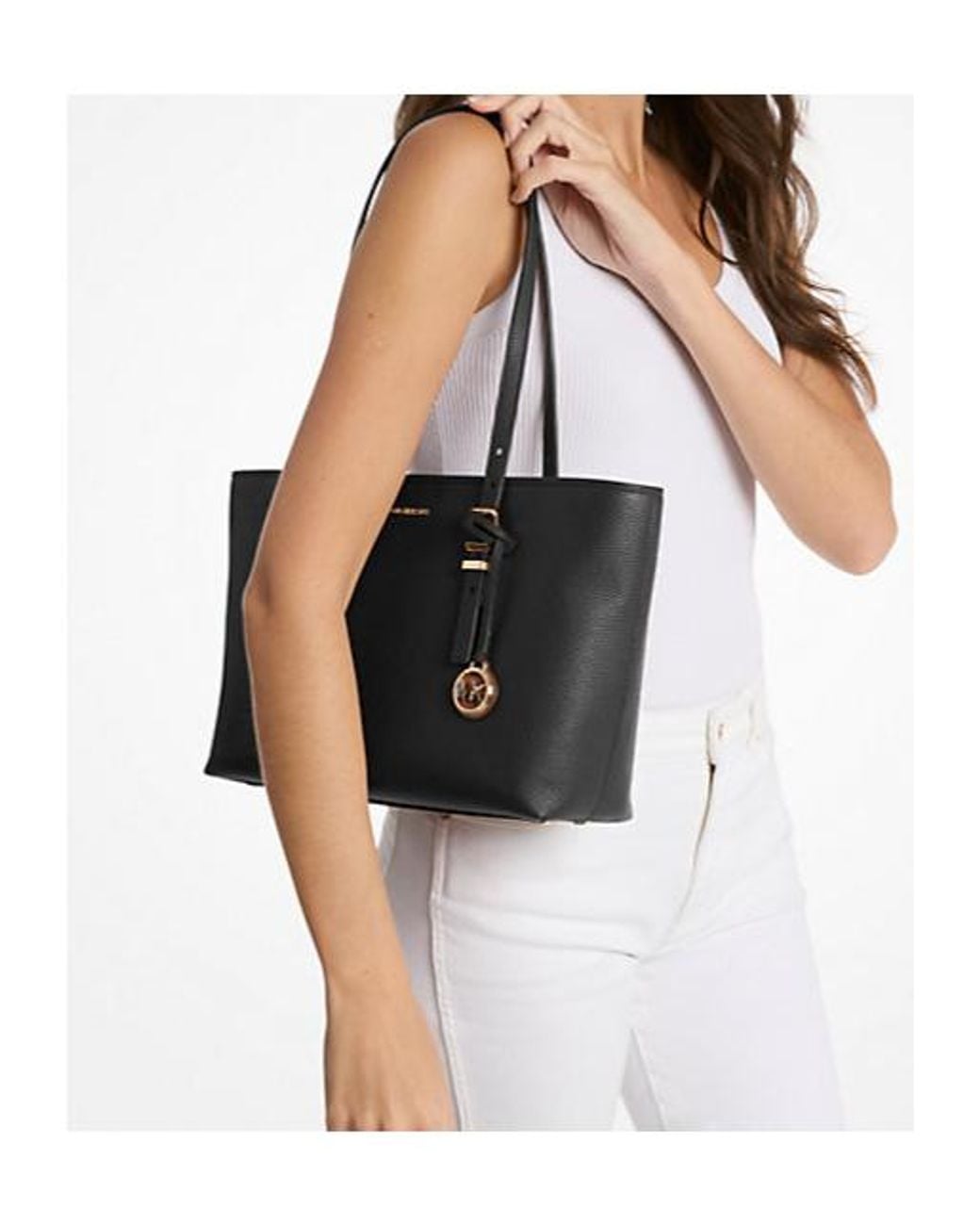 MICHAEL Michael Kors Black Quinn Medium Top Handle Bag