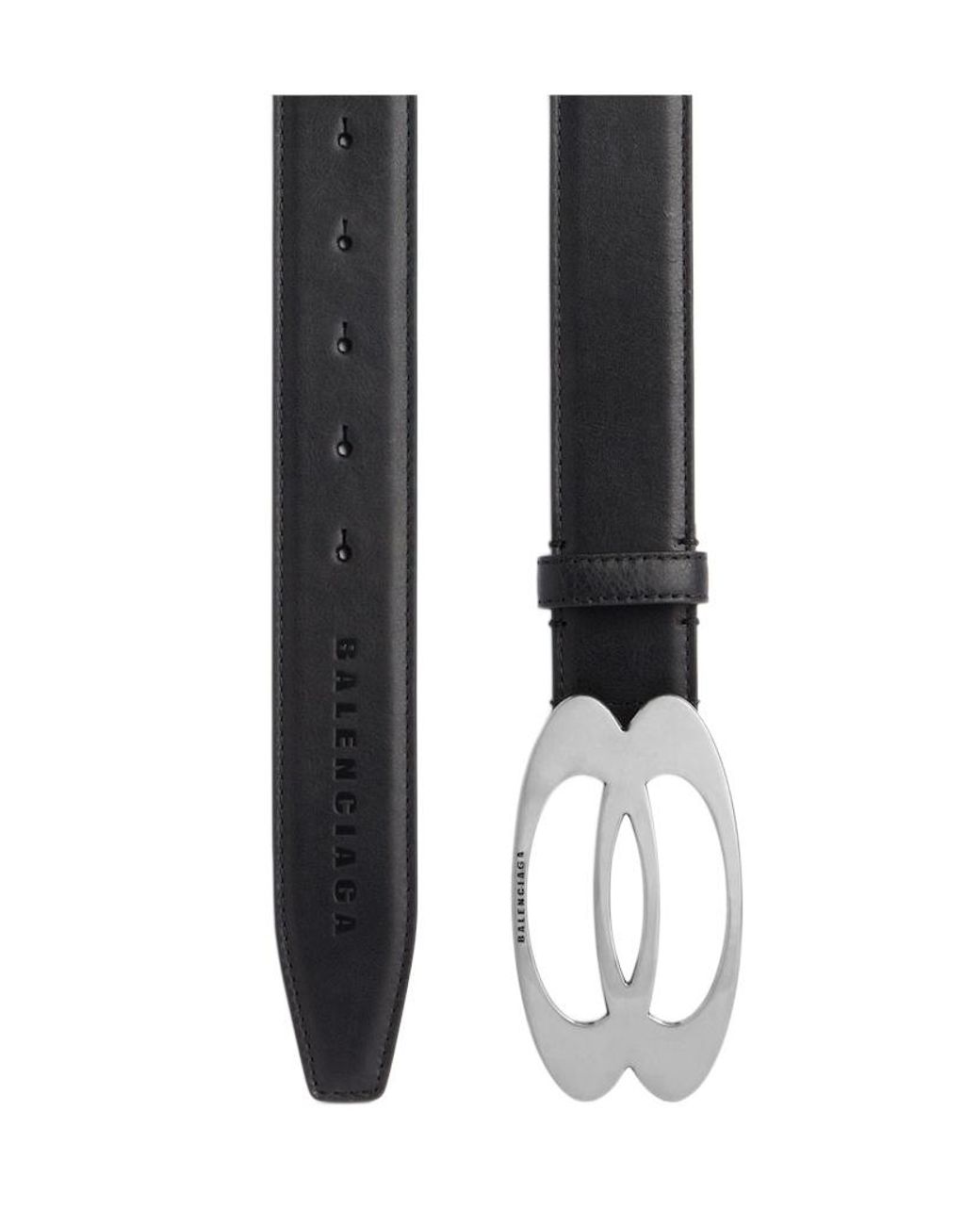 Balenciaga Black Unity Logo Plaque Belt for men