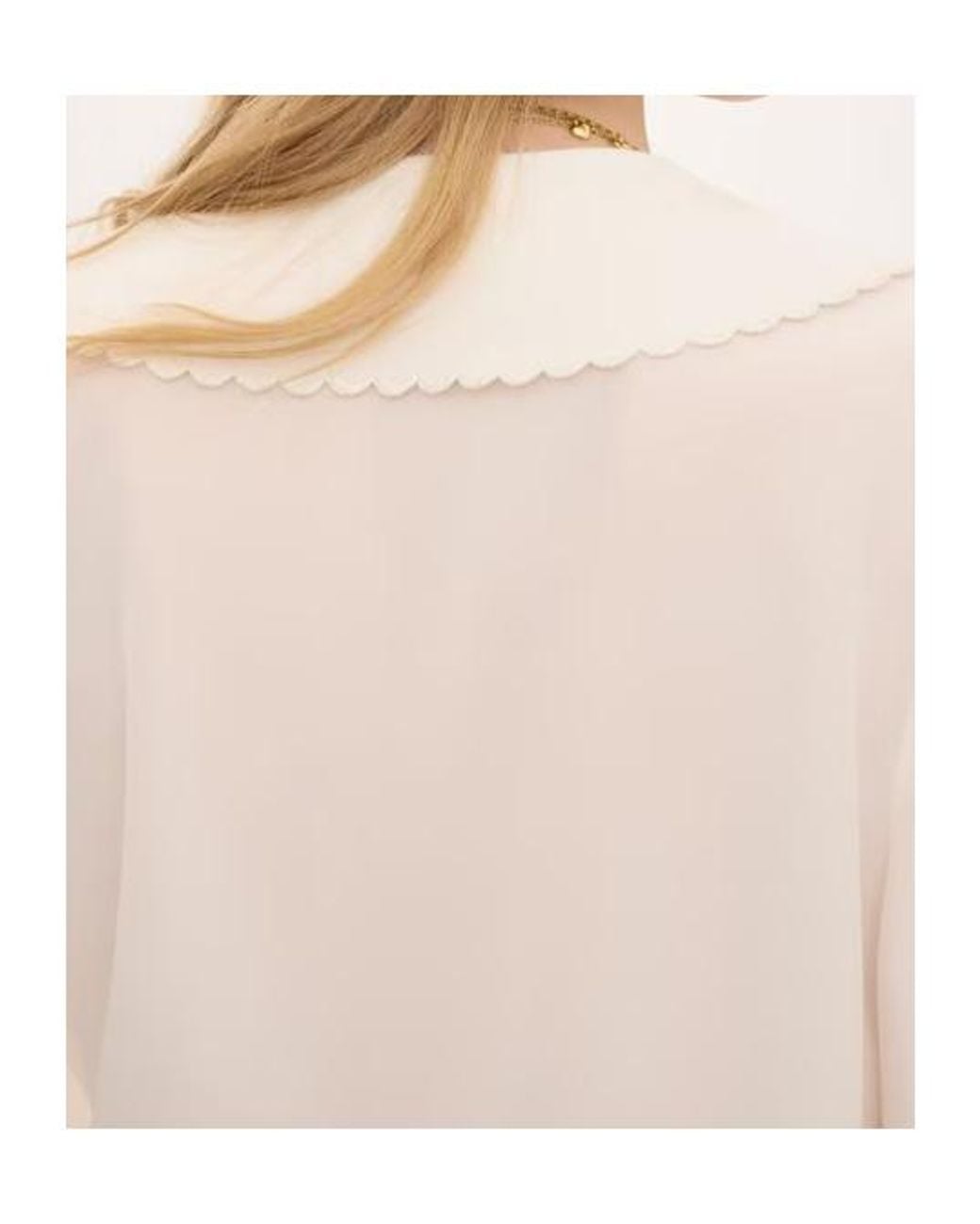 Chloé White Chloé Scalloped Collar Shirt