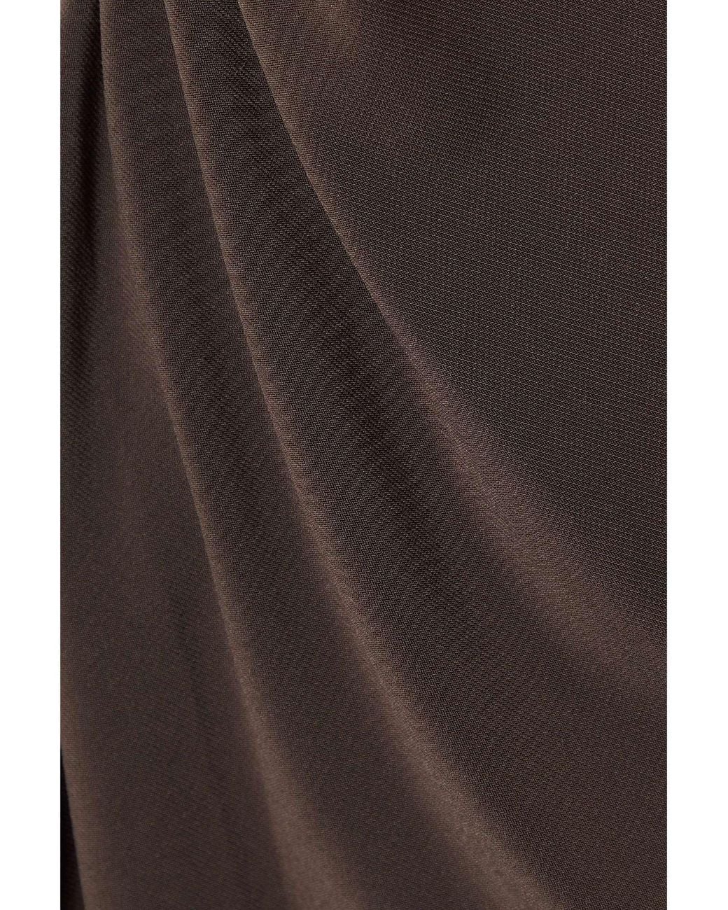 Norma Kamali Brown Pleated Sleeveless Dress