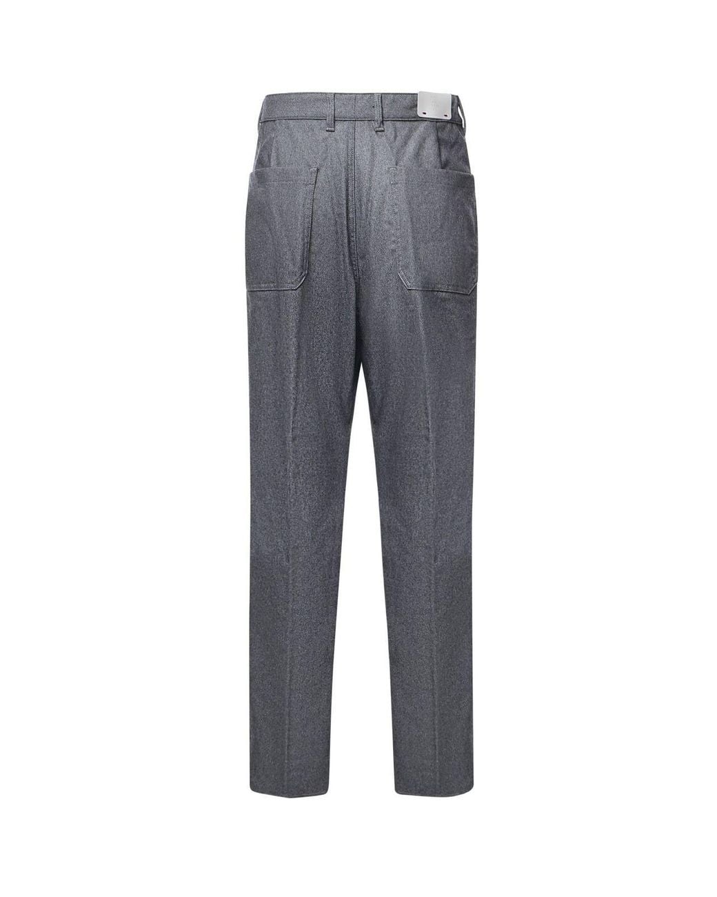 Eleventy Gray Pleated Straight Leg Jeans for men