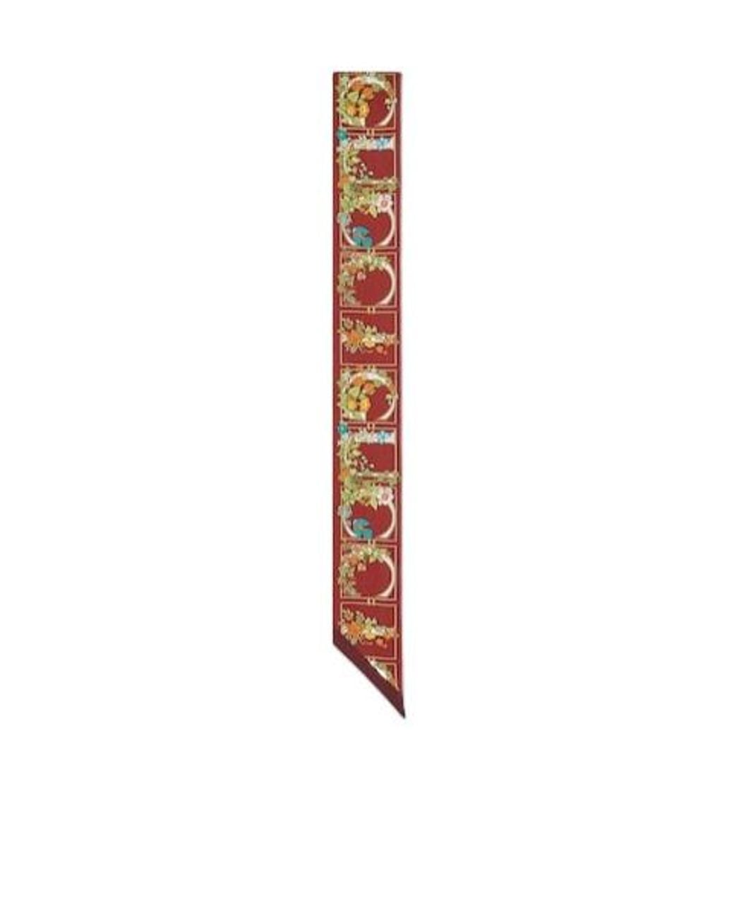 Gucci White Printed Silk Twill Neck Bow