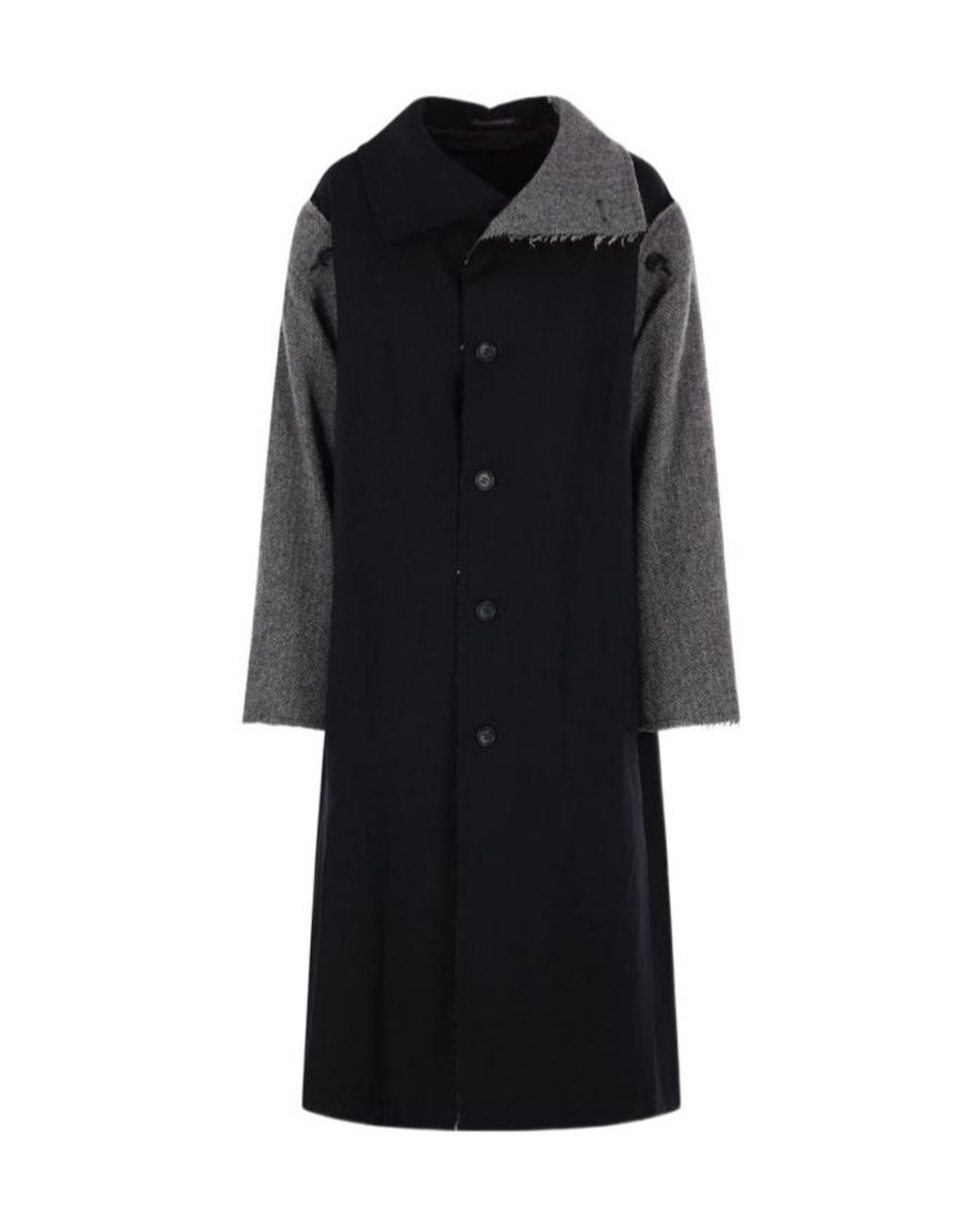 Yohji Yamamoto Black Single-Breasted Coat