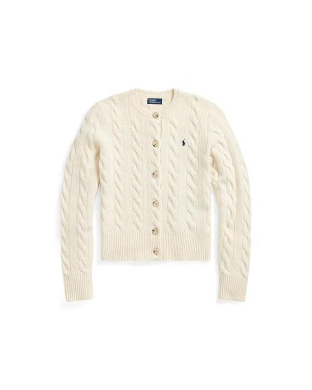 Polo Ralph Lauren White Cable Knit Cardigan