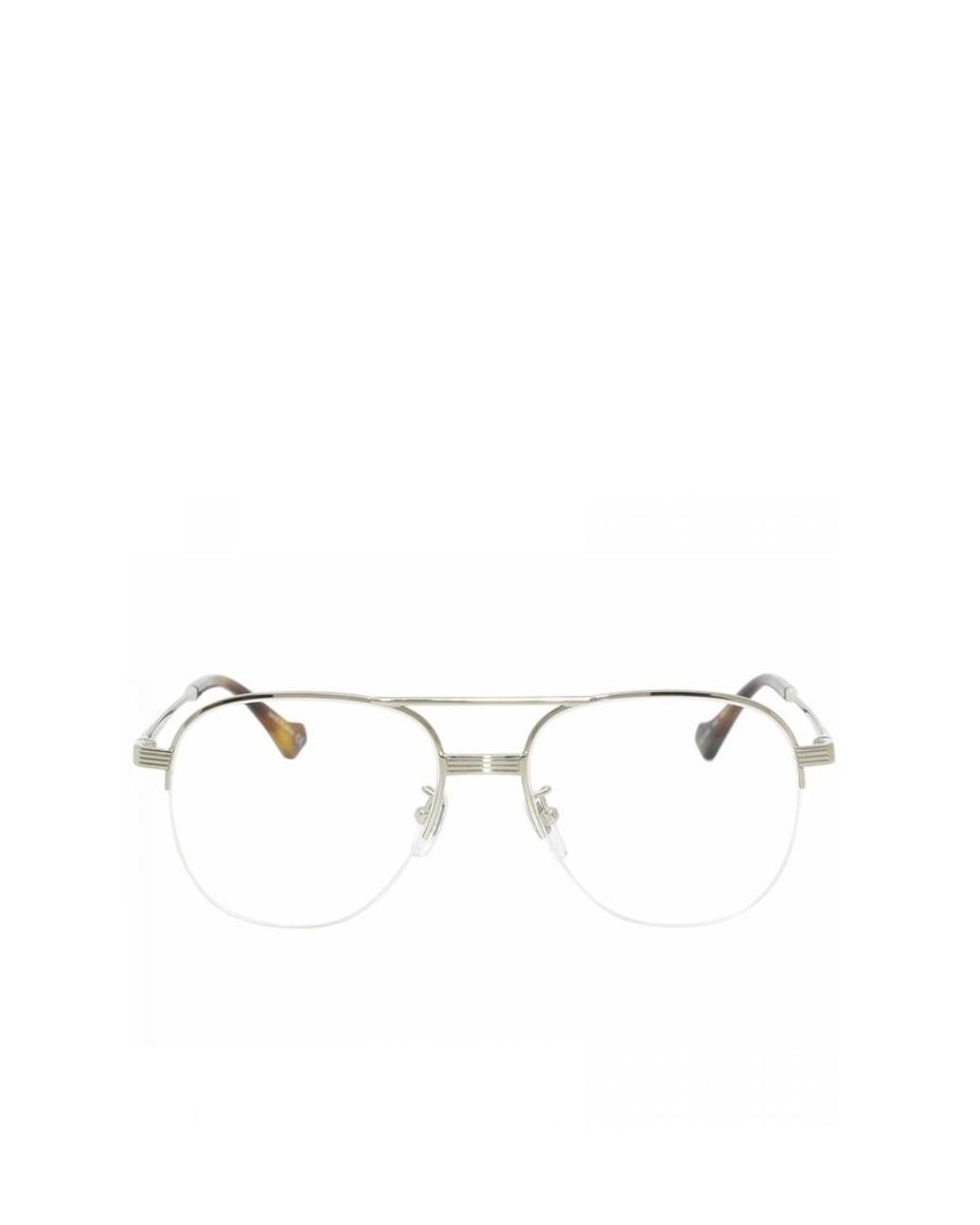 Gucci Natural Eyewear Pilot Frame Glasses for men