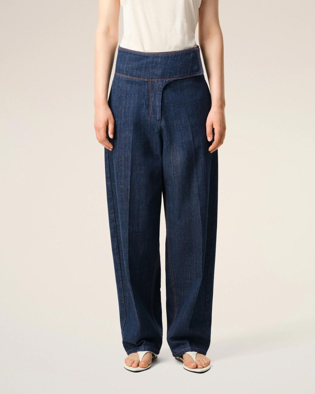 AMI Blue Ami Wrapped Belted Ballon Fit Jeans