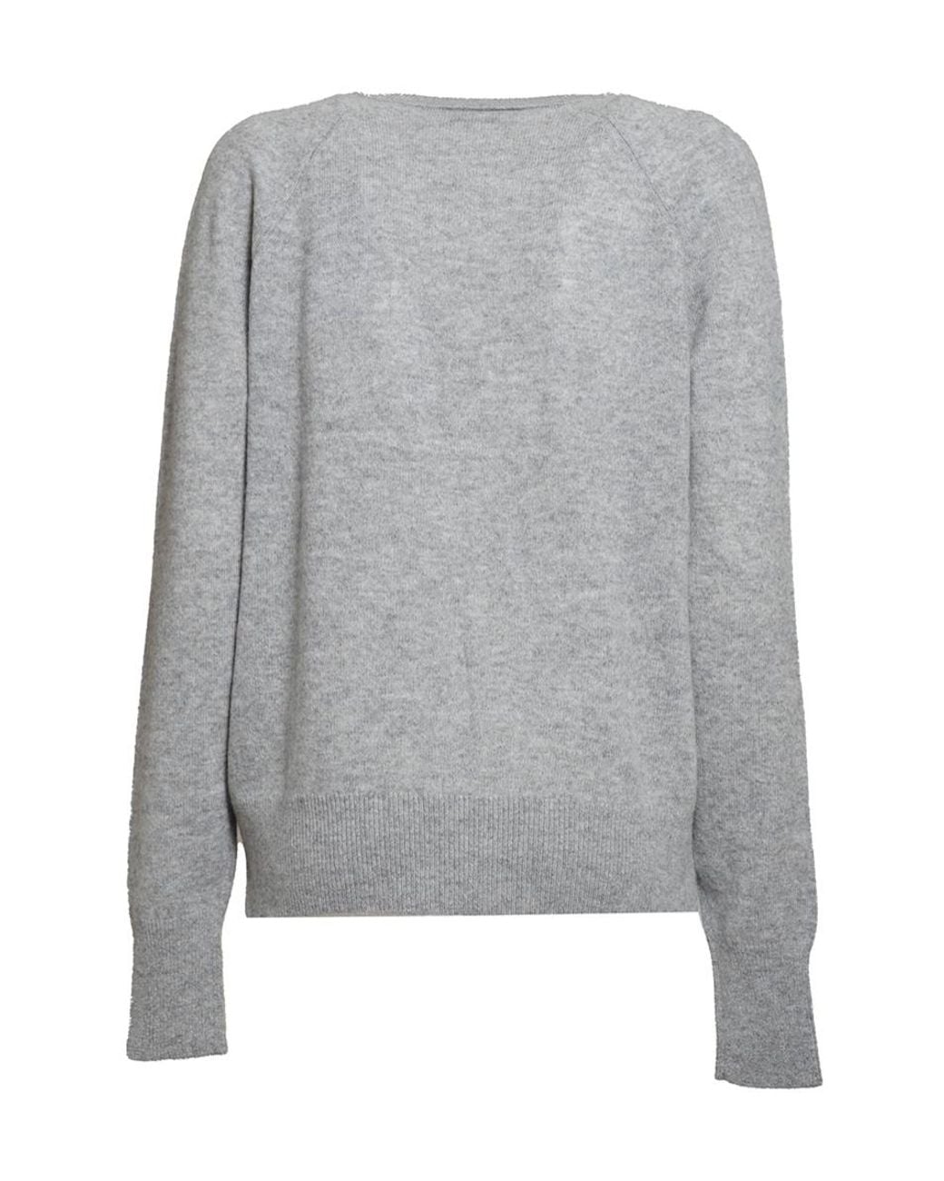 Equipment Gray V-Neck Knitted Jumper