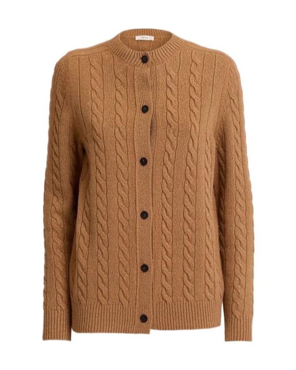 The Row Brown Knit Wool Cardigan