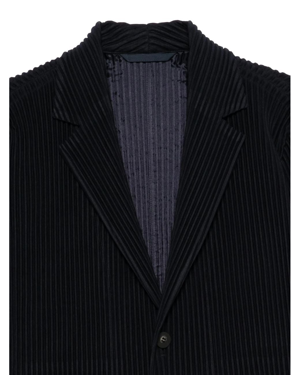 Issey Miyake Blue Homme Plissé Pleated Basics Jacket for men