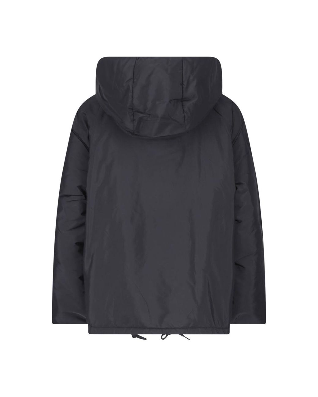 Prada Black Button-Up Hooded Jacket