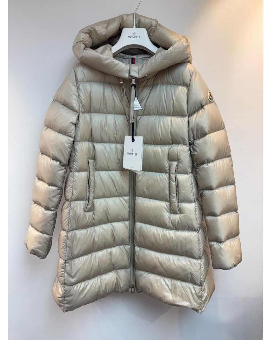 Moncler White Suyenne Zip-Up Quilted Coat