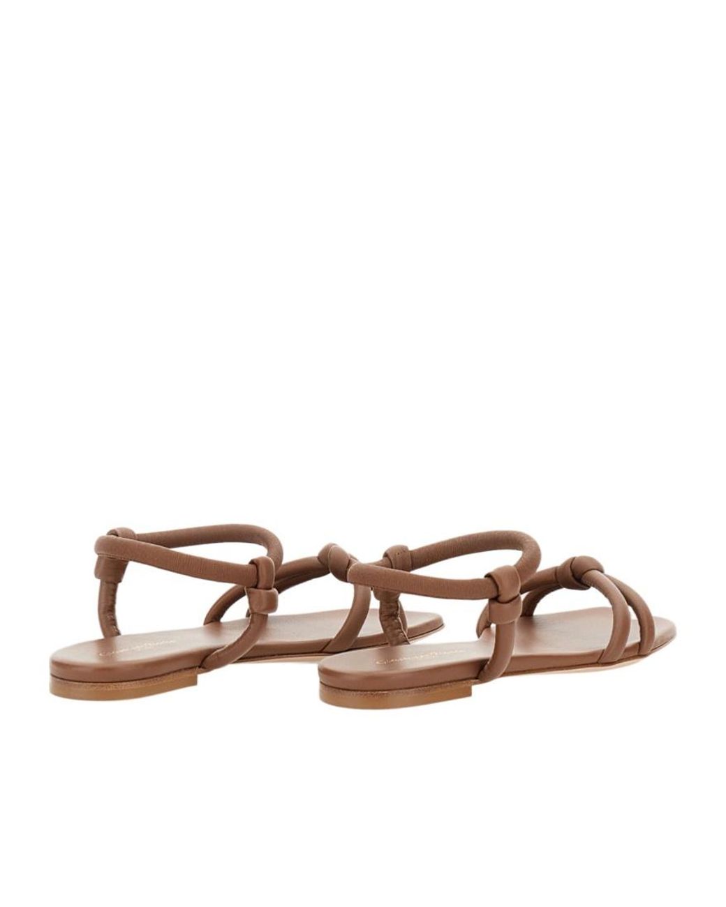 Gianvito Rossi Brown Juno Knot Detailed Sandals