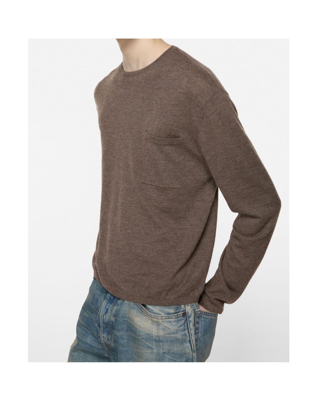 Acne Brown Logo Patch Crewneck Jumper for men
