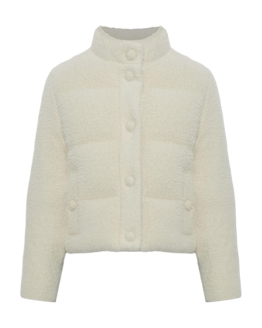Moncler White Long-Sleeved Down Jacket