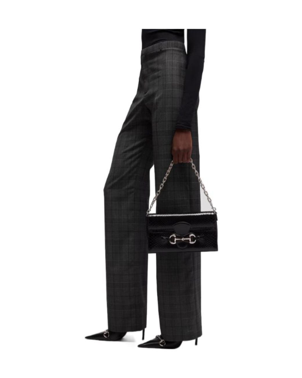 Gucci Gray Checked Fine Wool Pants