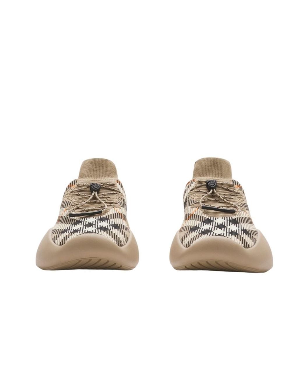 Burberry Brown Check Knit Neptune Sneakers