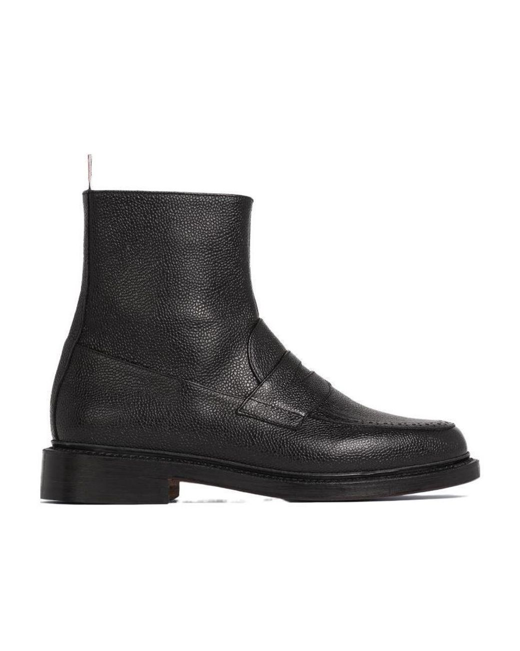 Thom Browne Black Ankle Leather Boots