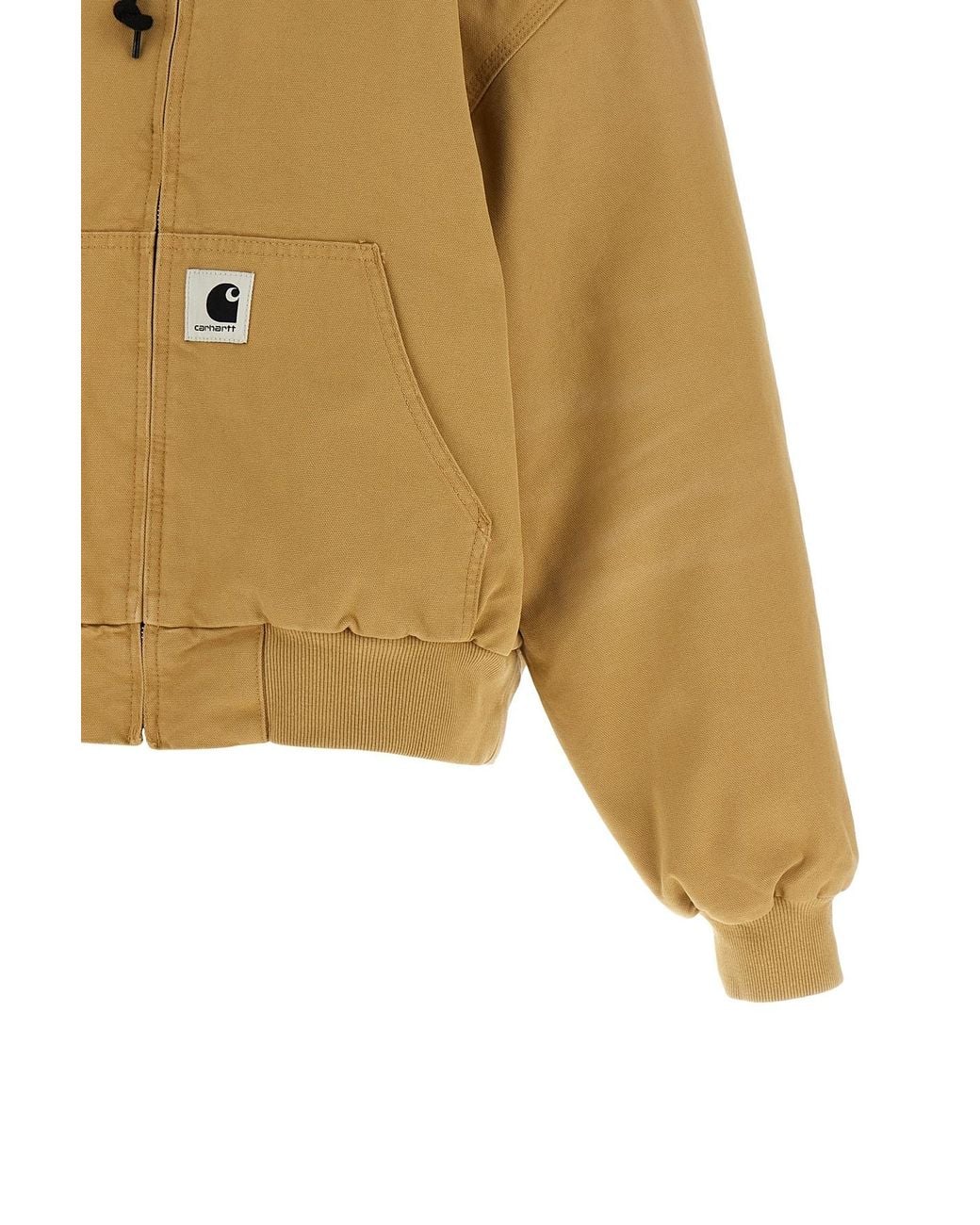 Carhartt Natural Dusty H Dearborn Canvas Hooded Quilted Jacket
