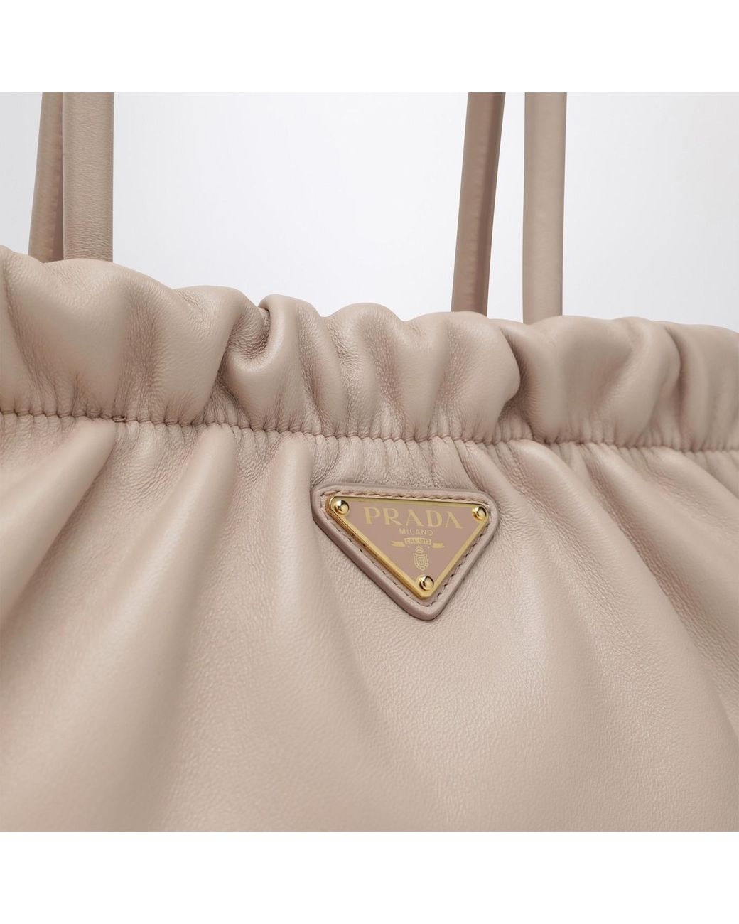 Prada Natural Double Handle Shoulder Bag