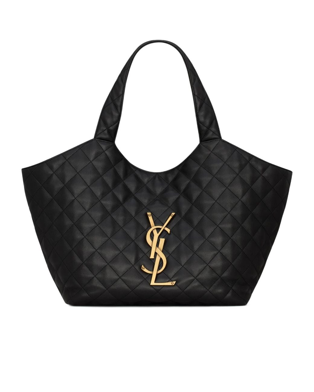 Saint Laurent Black Icare Quilted Nappa Leather Tote