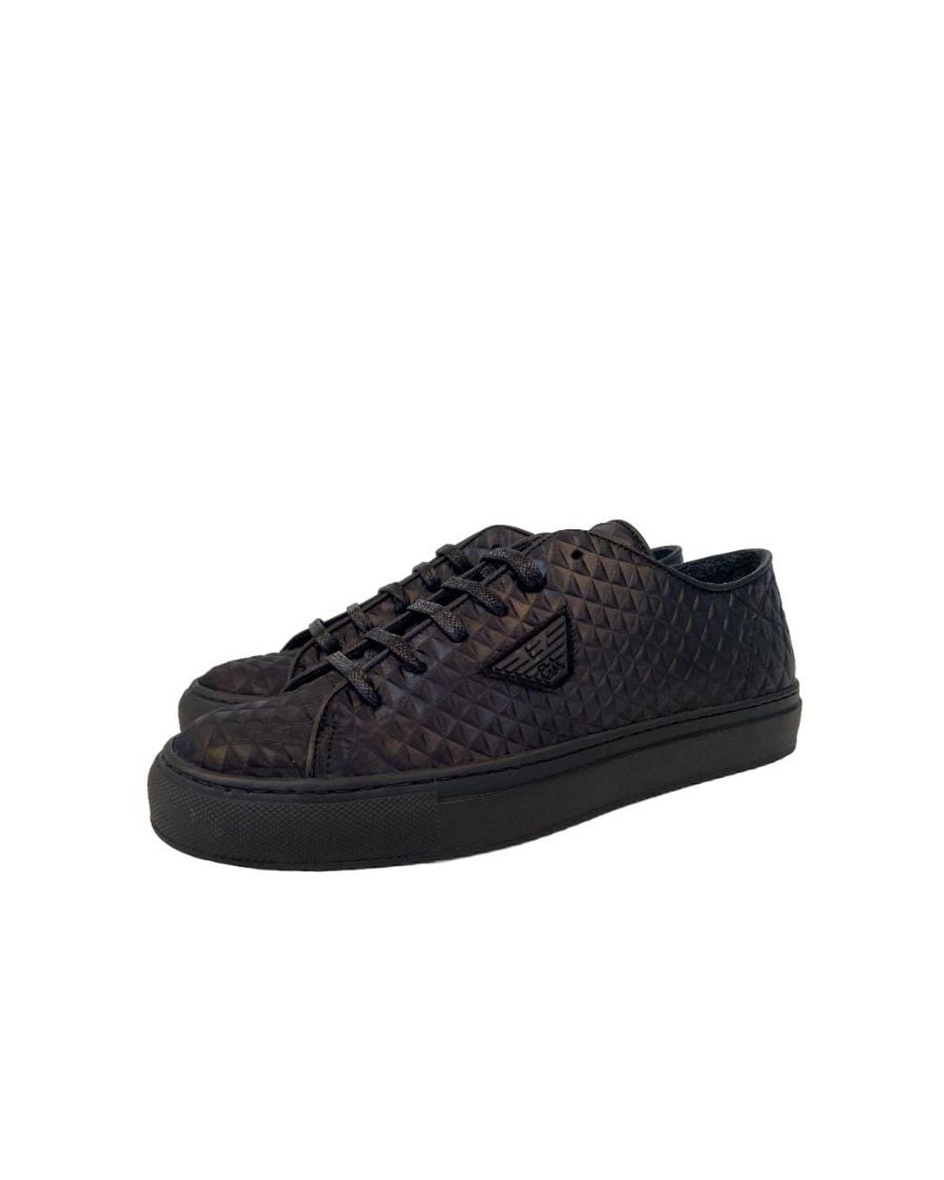 Emporio Armani Black Logo Casual Sneakers for men